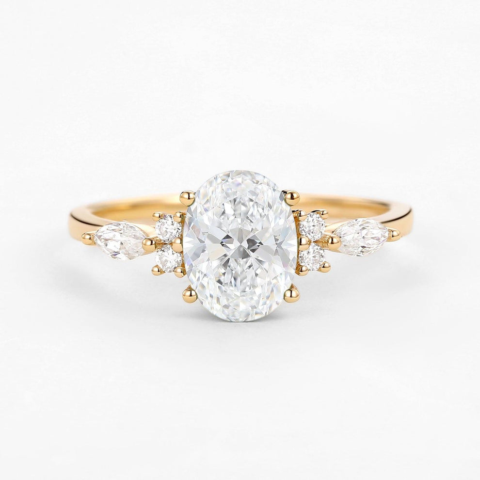 Elara‘s Dawn | 1.5CT Oval Lab-Grown Diamond Engagement Ring.