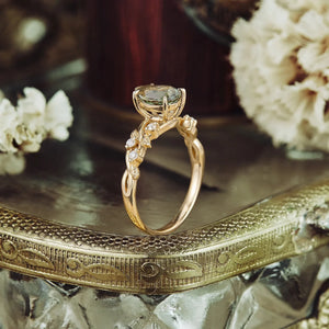 Sylvie’s Keepsake | Green Sapphire Vine Engagement Ring.