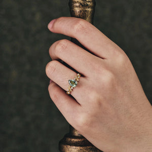 Sylvie’s Keepsake | Green Sapphire Vine Engagement Ring.