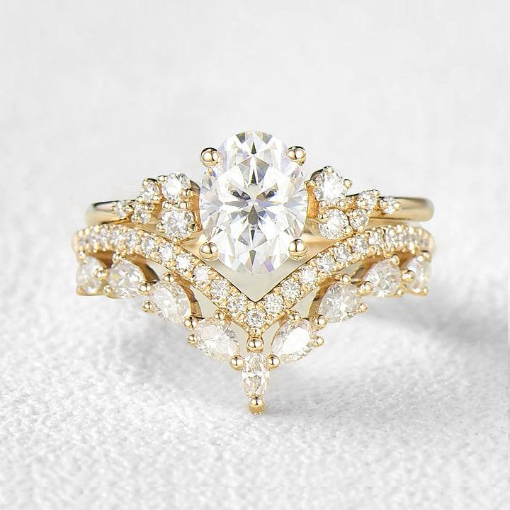 Cressida’s Verdure | Vintage Oval Moss Agate Bridal Set 2pcs.