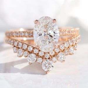 Grace’s Tiara | Vintage Oval Cut Lab Diamond Bridal Set 2pcs.