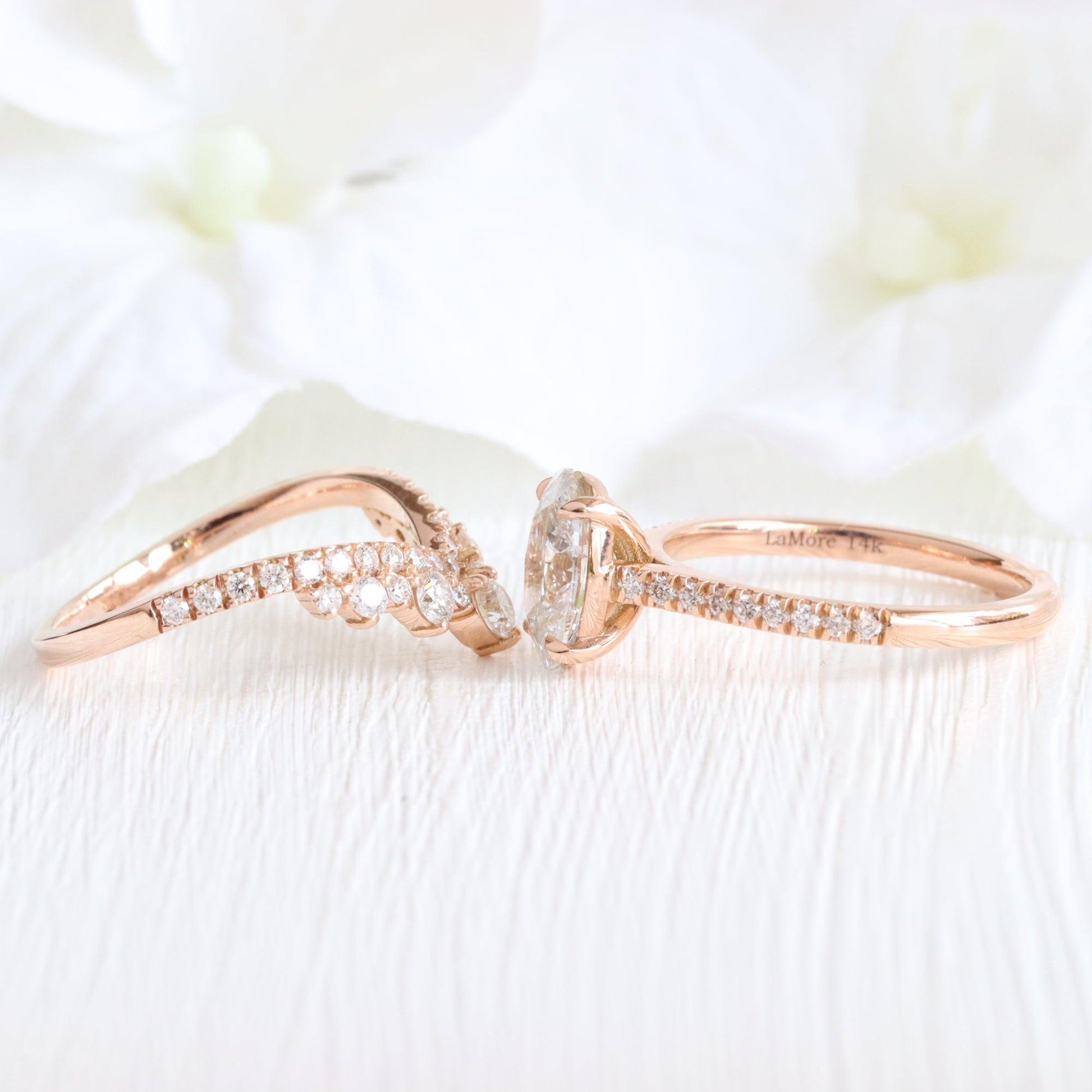 Grace’s Tiara | Vintage Oval Cut Lab Diamond Bridal Set 2pcs.