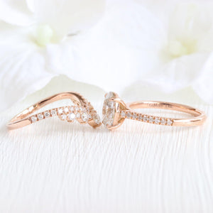 Grace’s Tiara | Vintage Oval Cut Lab Diamond Bridal Set 2pcs.