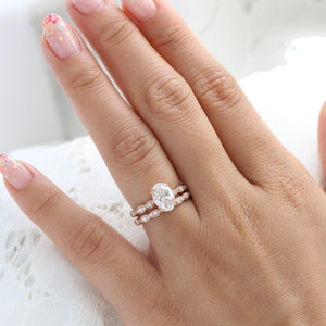 Grace’s Scallop | Vintage Oval Cut Lab Diamond Bridal Set 2pcs.
