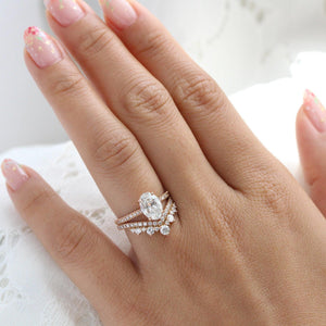 Grace’s Tiara | Vintage Oval Cut Lab Diamond Bridal Set 2pcs.