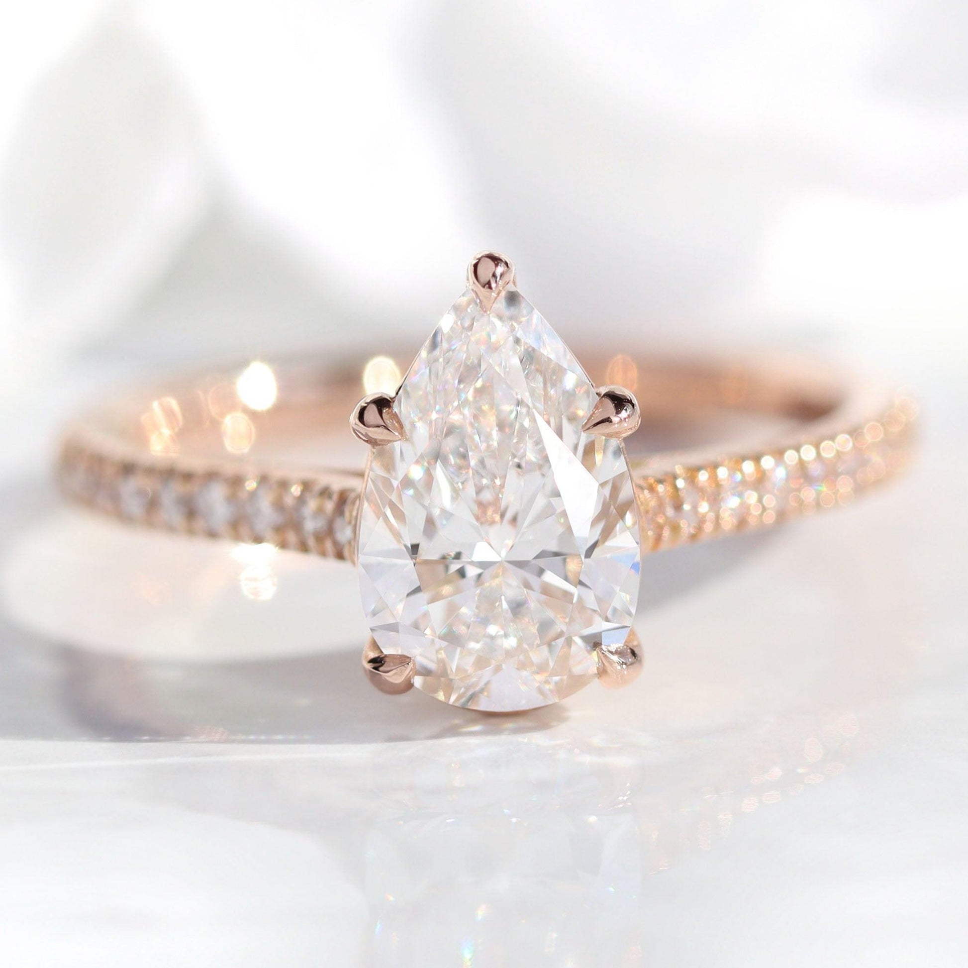 Grace’s Channel | 1.5CT Pear Lab Diamond Solitaire Engagement Ring.