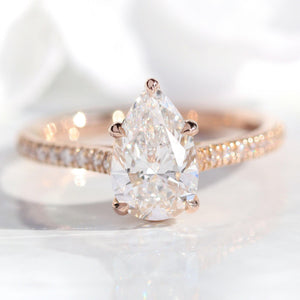 Grace’s Channel | 1.5CT Pear Lab Diamond Solitaire Engagement Ring.