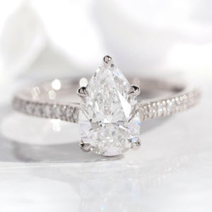 Grace’s Channel | 1.5CT Pear Lab Diamond Solitaire Engagement Ring.