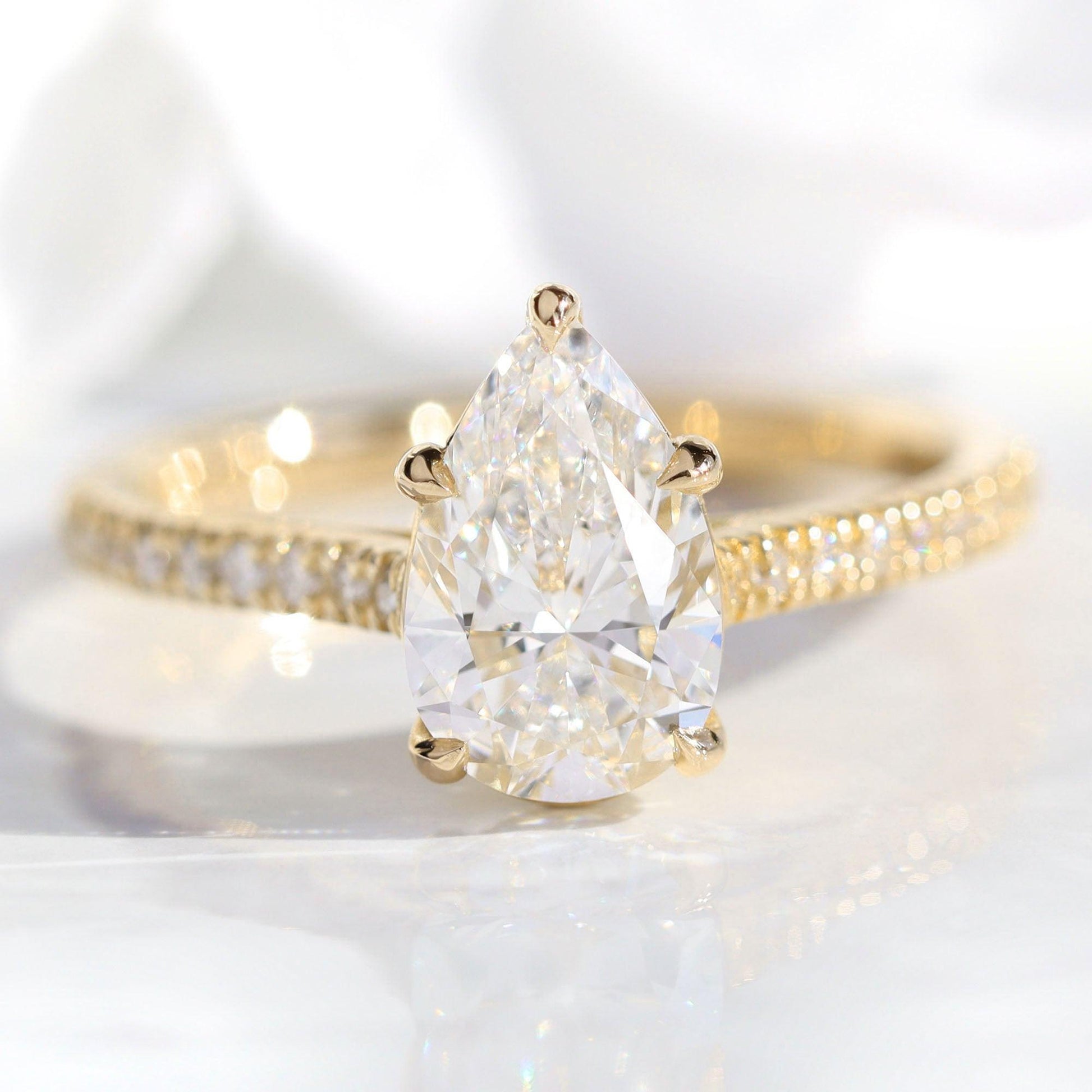 Grace’s Channel | 1.5CT Pear Lab Diamond Solitaire Engagement Ring.