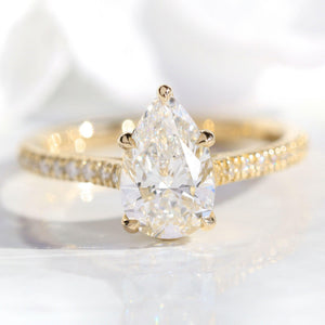Grace’s Channel | 1.5CT Pear Lab Diamond Solitaire Engagement Ring.