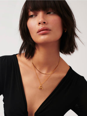Stylist Gold Cobra Snake Chain Choker In Sterling Silver.