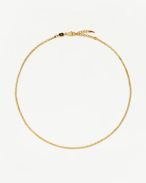 Stylist Gold Cobra Snake Chain Choker In Sterling Silver.