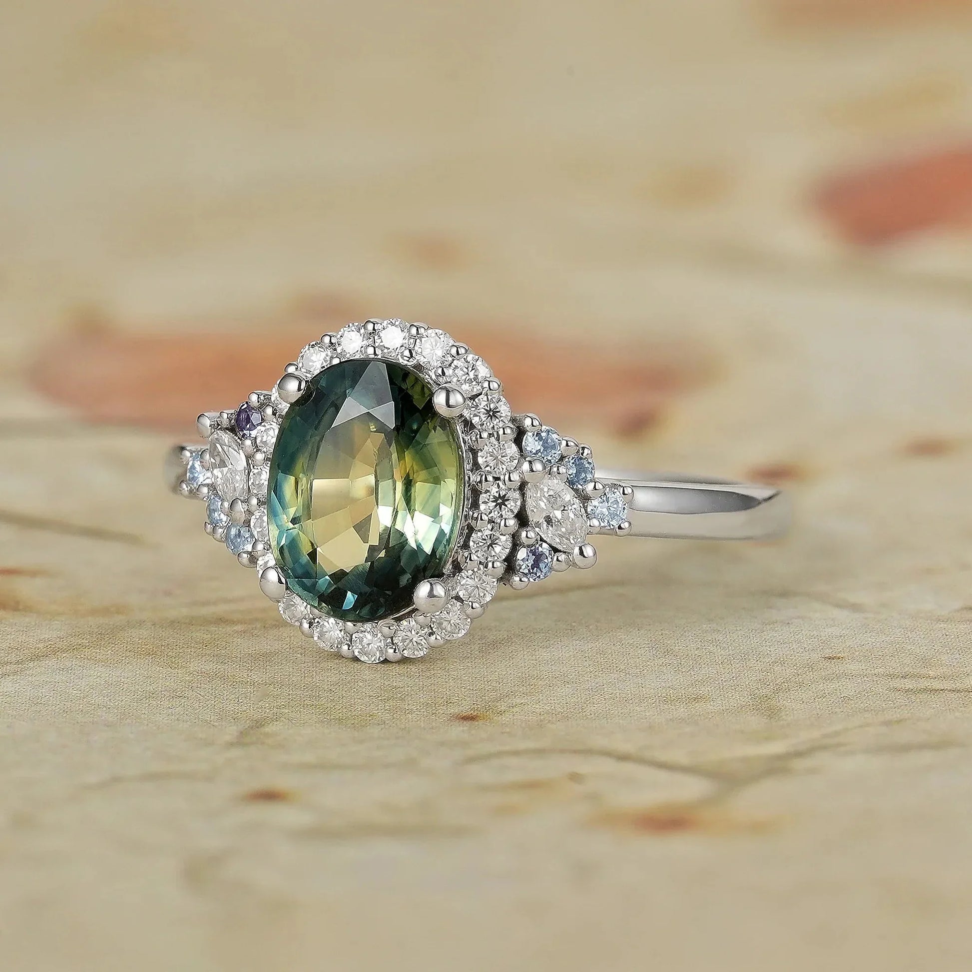 Thalassa Luxe Mystique Teal Sapphire Rings.