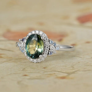 Thalassa Luxe Mystique Teal Sapphire Rings.