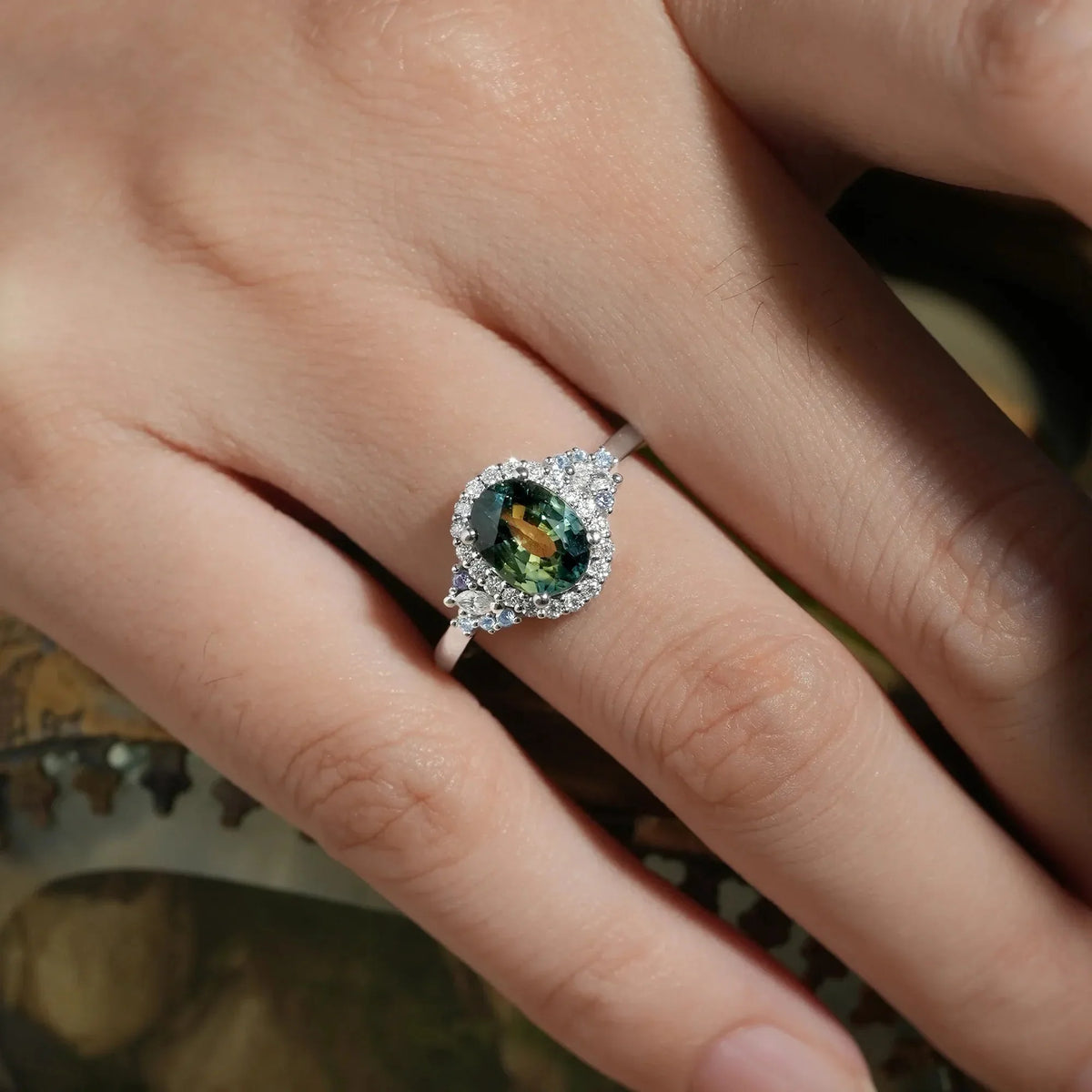Thalassa Luxe Mystique Teal Sapphire Rings.