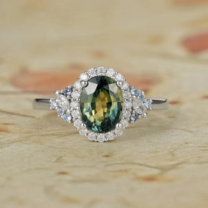 Thalassa Luxe Mystique Teal Sapphire Rings.