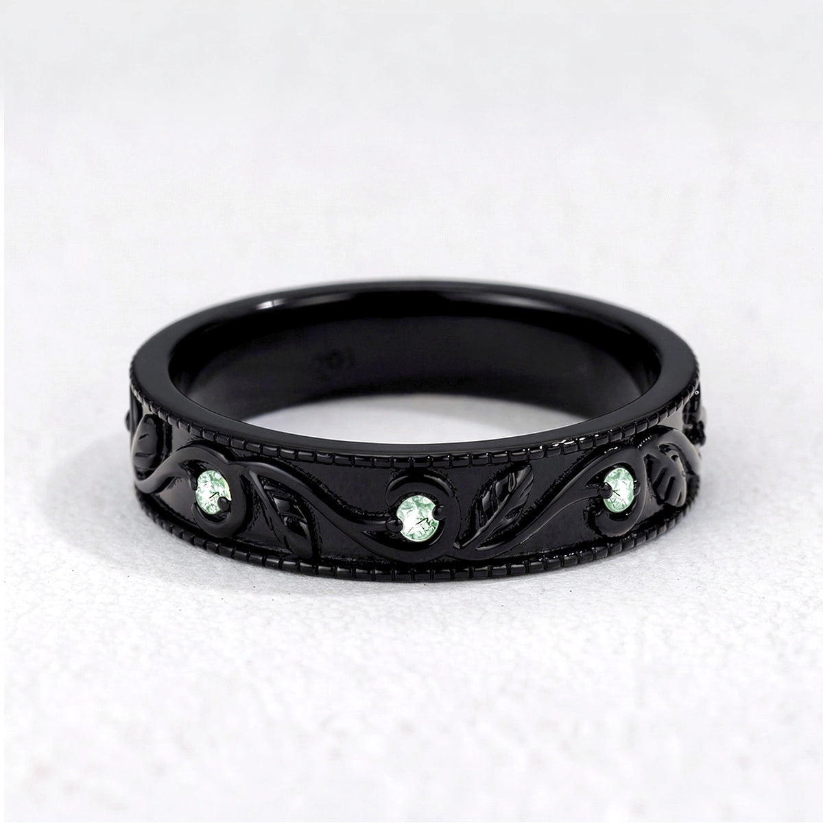Juniper’s Copse | Pear Cut Moss Agate Cluster Couple Ring Set.