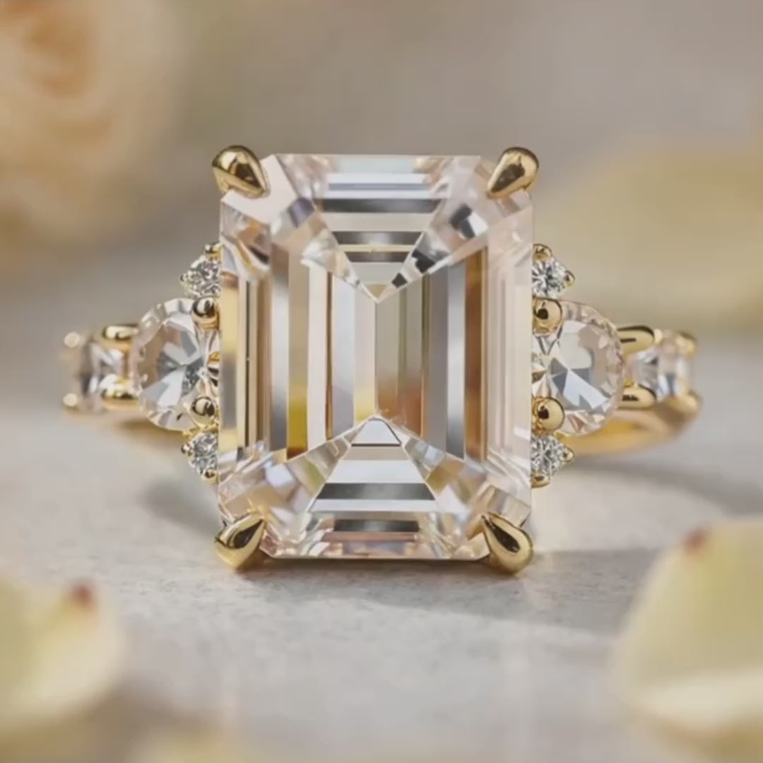 Lumina‘s Glow | 3CT Emerald Cut Moissanite Ring.