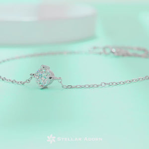 Dainty Round Brilliant Solitaire Bracelet