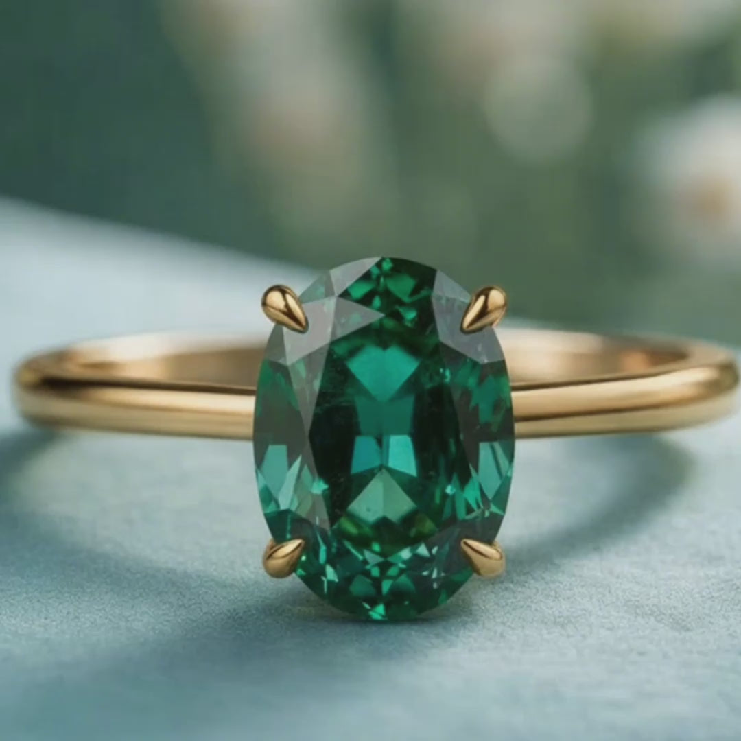 The Forest Pool | Elara‘s Oval Green Gem Ring.