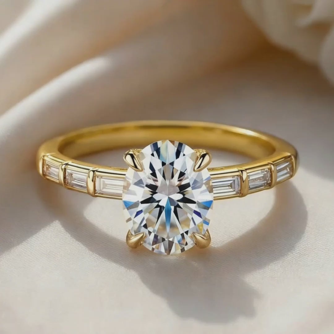 Lyra’s Lumina | 2CT Oval Cut Moissanite Ring.