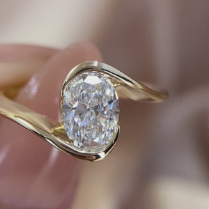 4.5CT Oval Cut Vintage Style Art Diamond Ring