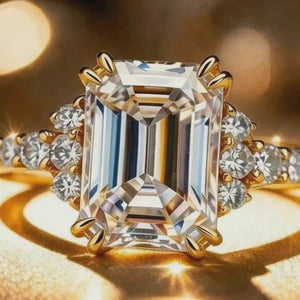 Natalia‘s Prism of Light | 3CT Emerald Cut Moissanite Ring.