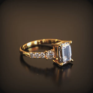 The Nova Elise 2CT Emerald Cut Moissanite Ring