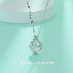 Classic Round Solitaire Silver Moissanite Pendant Necklace