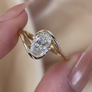 4.5CT Oval Cut Vintage Style Art Diamond Ring