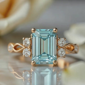 Elara‘s Grace | 1CT Emerald-Cut Diamond Ring.