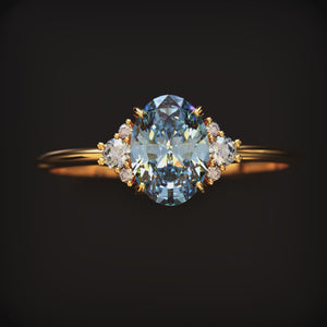 Lillian 2CT Oval Cut Blue Gemstone Ring