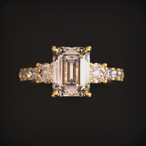 The Nova Elise 2CT Emerald Cut Moissanite Ring