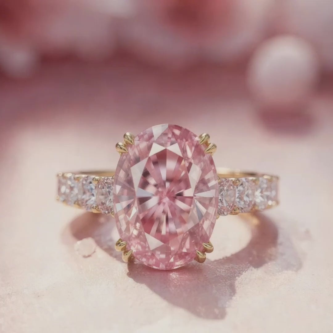 Elena‘s Radiance | 3CT Oval Pink Diamond Ring.