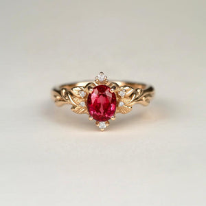 Aurora's Ember | Oval Ruby Vintage Engagement Ring.