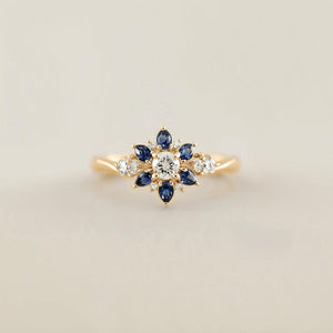 Rosalind’s Wildflower | Six-Petal Sapphire Engagement Ring.