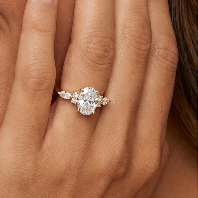 Elara‘s Dawn | 1.5CT Oval Lab-Grown Diamond Engagement Ring.