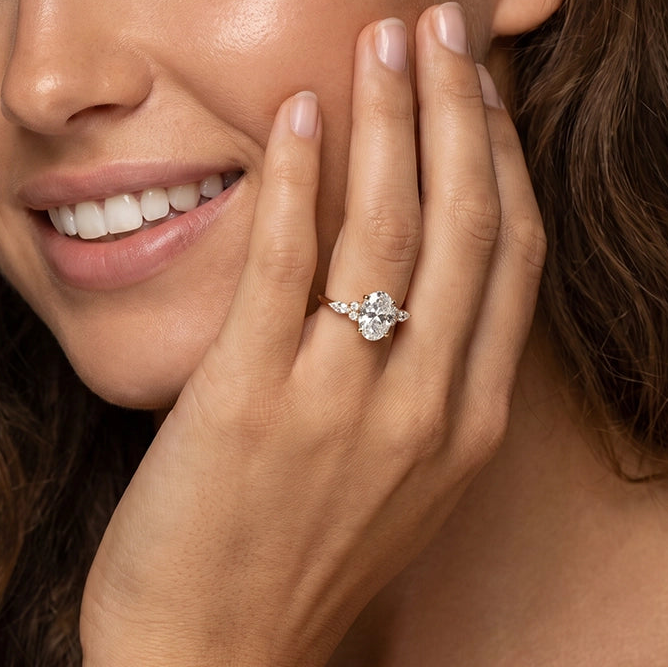 Elara‘s Dawn | 1.5CT Oval Lab-Grown Diamond Engagement Ring.