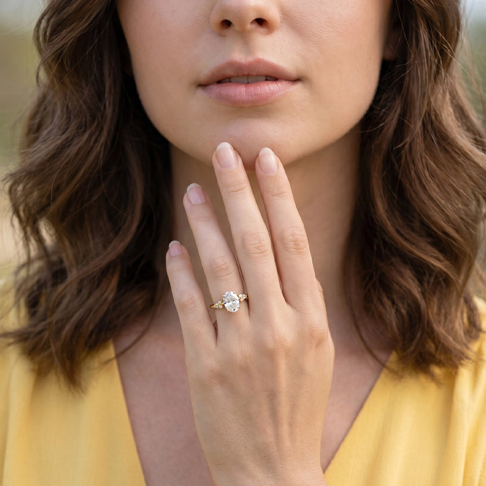 Nova’s Radiance | 2CT Oval Cut Diamond Engagement Ring.