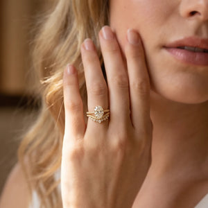 Grace’s Crown | 2CT Vintage Oval Lab Diamond Bridal Set 2pcs