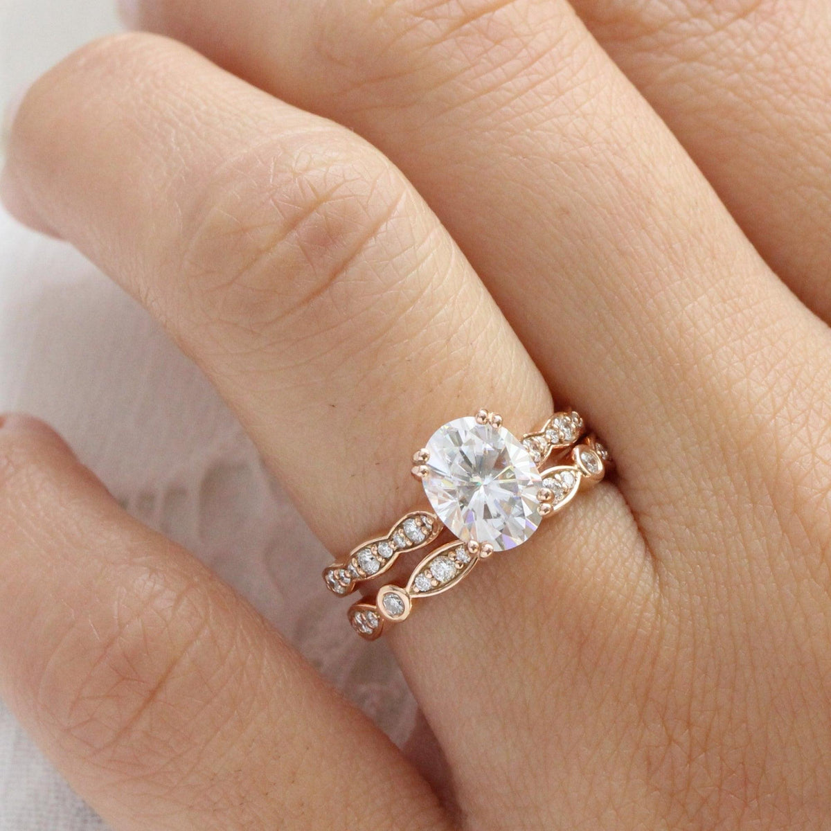 Grace’s Bezel | Oval Lab Diamond Solitaire Bridal Set 2pcs.