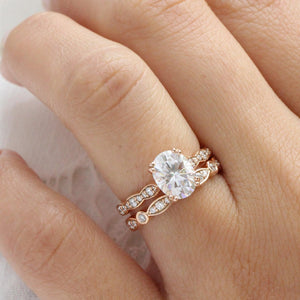 Grace’s Bezel | Oval Lab Diamond Solitaire Bridal Set 2pcs.
