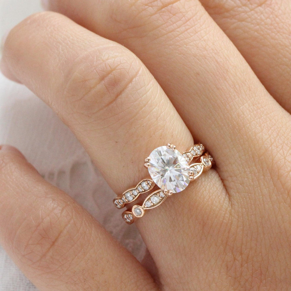 Grace’s Bezel | Oval Lab Diamond Solitaire Bridal Set 2pcs.