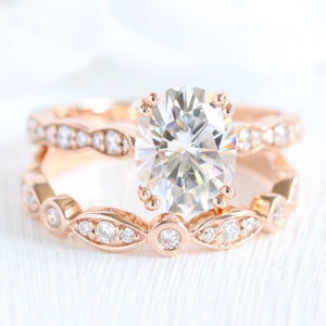 Grace’s Bezel | Oval Lab Diamond Solitaire Bridal Set 2pcs.