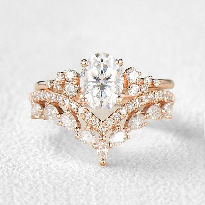 Cressida’s Verdure | Vintage Oval Moss Agate Bridal Set 2pcs.