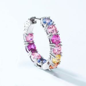 Dazzling Multicolor Zircon Hoop Huggies Earrings - Stellaradorn