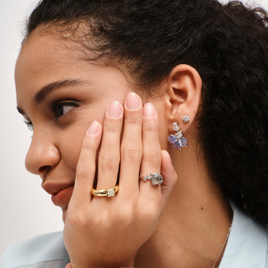 Enamel Bloom Drop Earrings - Stellaradorn