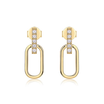 Gleaming Gold Paperclip Drop Earrings - Stellaradorn
