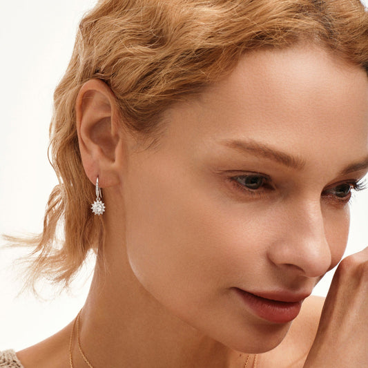 Radiant Snowflake Drop Earrings - Stellaradorn