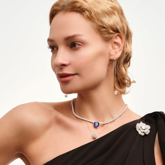 Chic Long Solitaire Drop Earrings - Stellaradorn